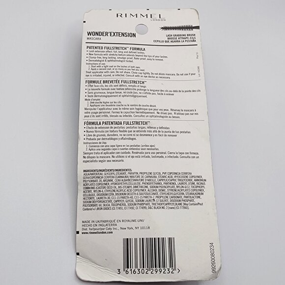 Rimmel London Wonder Extension Mascara, Brown Black 002, 0.37 fl. oz. New - Picture 3 of 3